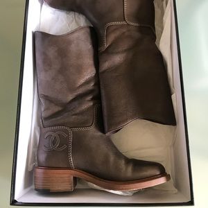 CHANEL Brown Boots Style #G29958 (Dark Gold)